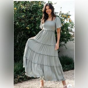 NWT Baltic Born Lenora Smocked Dotted Maxi Dress